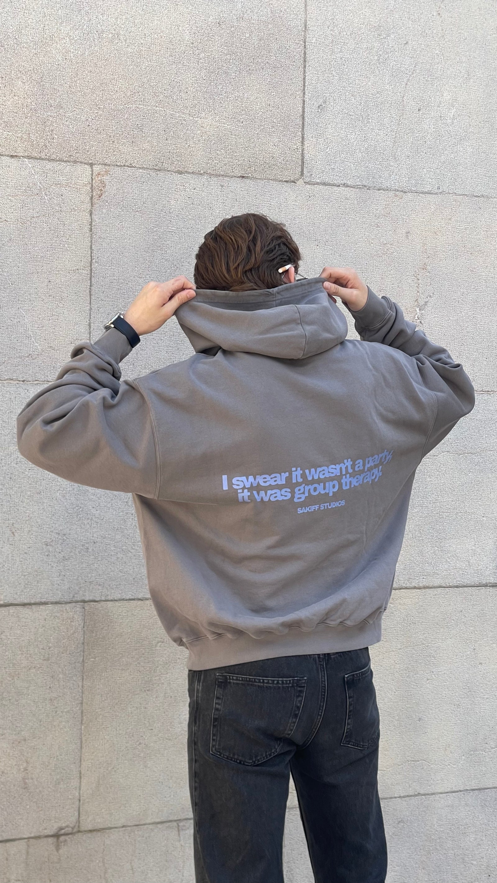 WASN'T A PARTY GREY HOODIE